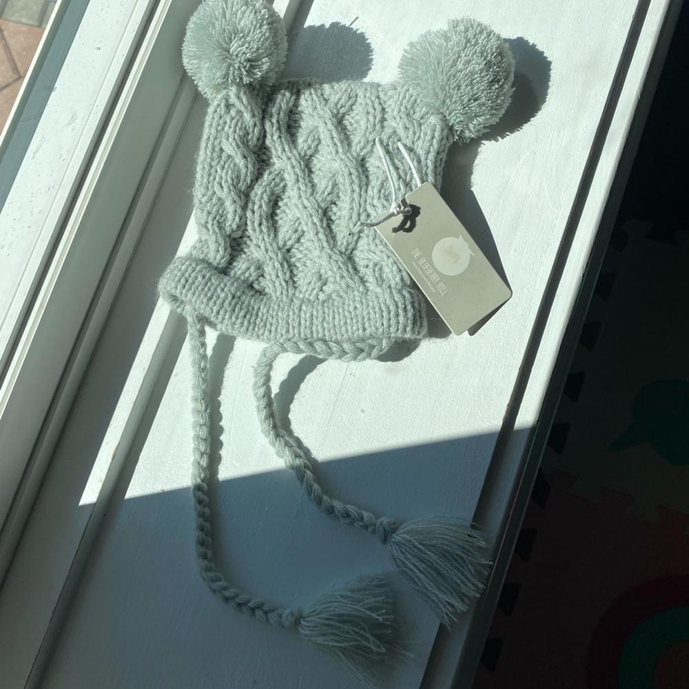 NWT the Blueberry Hill baby soft teal green winter knit hat